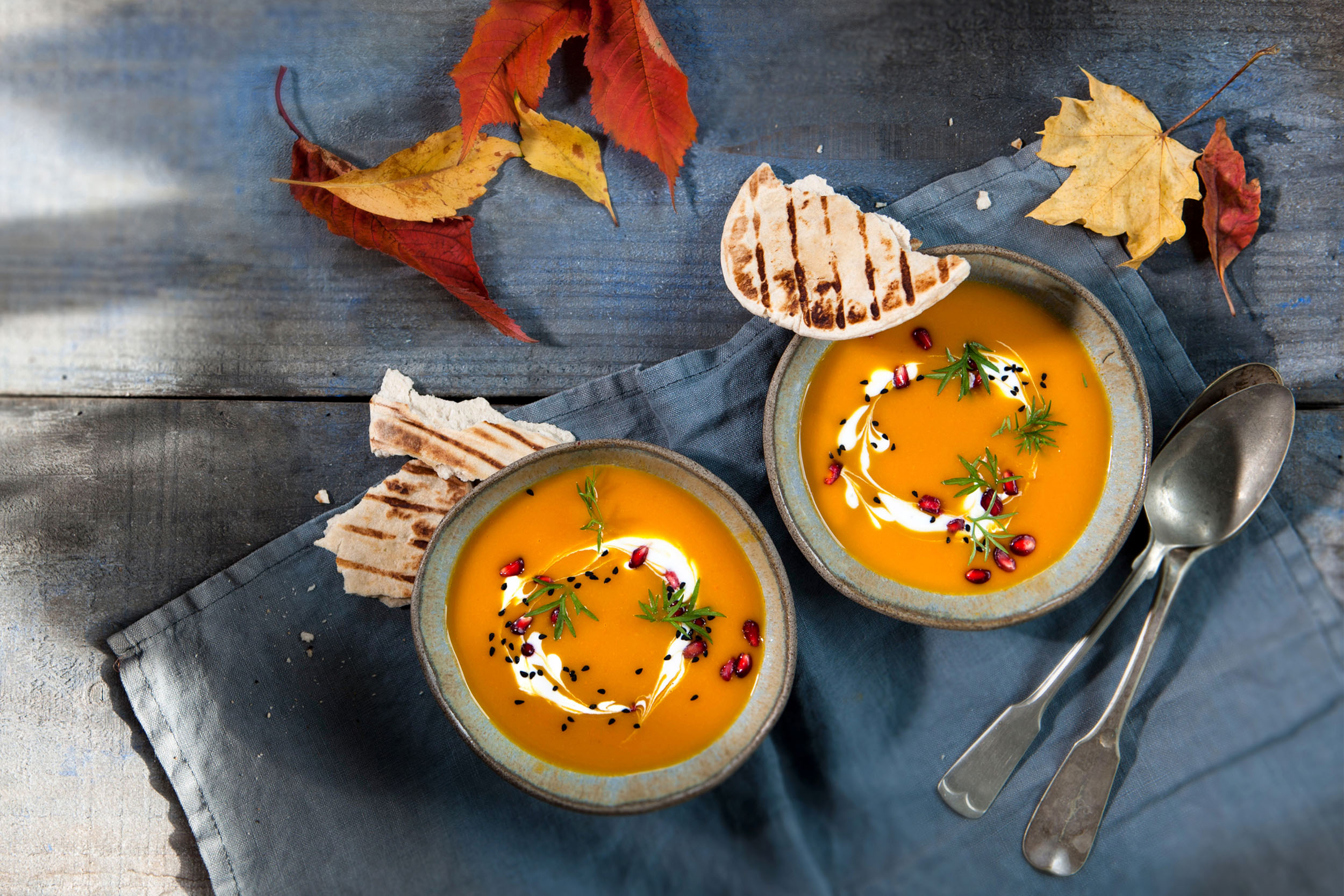 Herbstliche Kürbissuppe mit Ingwer und Möhren