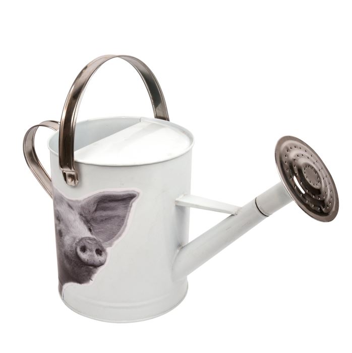 Zinkgießkanne im Landhausstil 'Schwein'