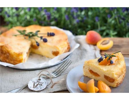 Aprikosen-Lavendel-Käsekuchen 
